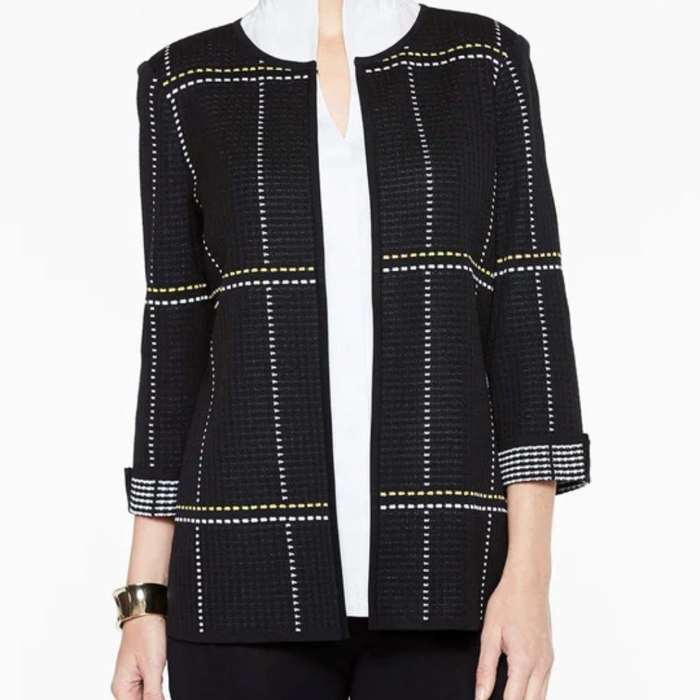 Misook (XL) Dashed Subtle Plaid Jacket